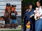 Rihanna with her two kids and ASAP Rocky Rihanna with her two kids and ASAP Rocky
