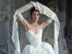 A model in Vivienne Westwood's creation. 