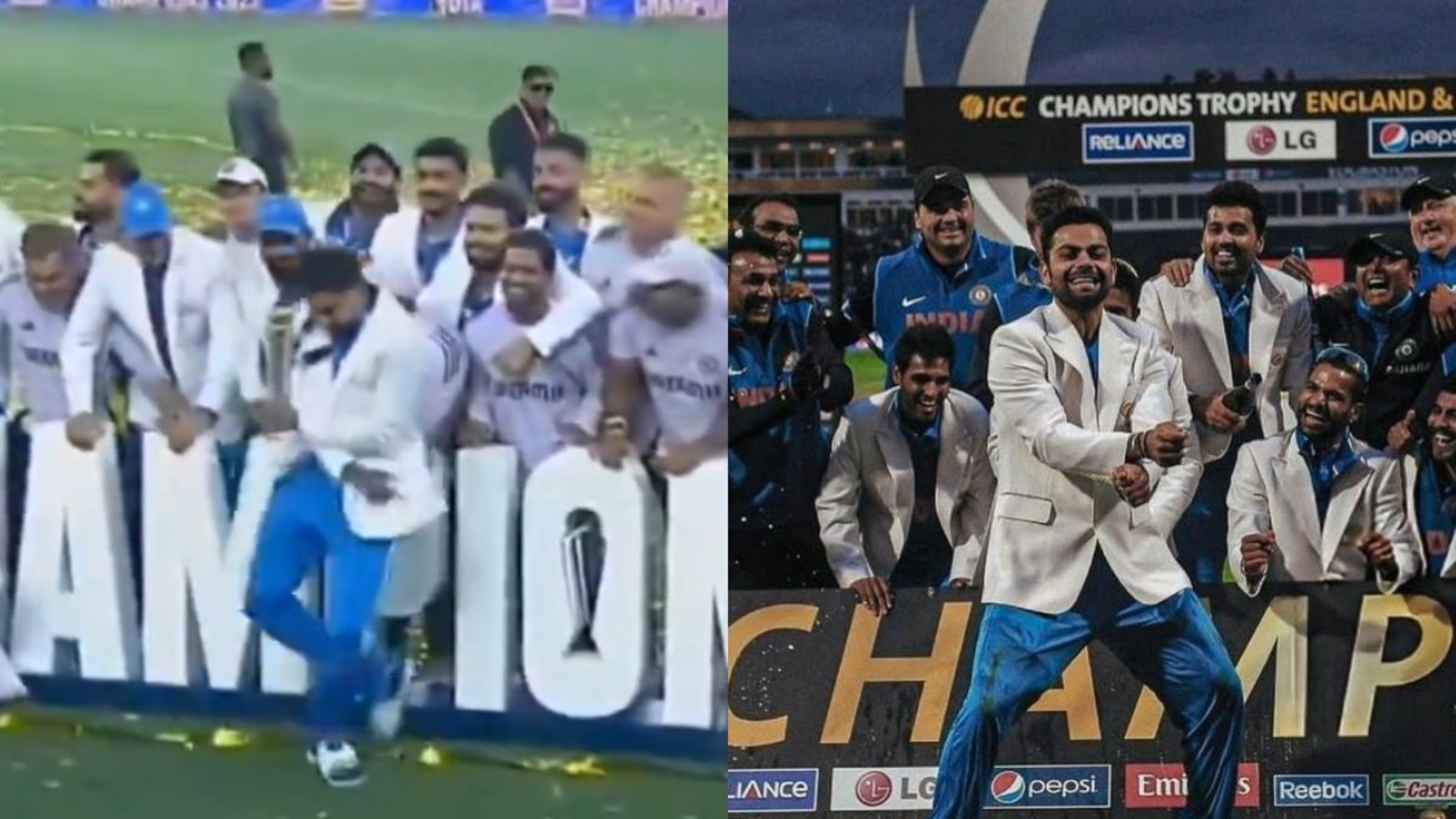 Shreyas Iyer, Champions Trophy zafer kazandıktan sonra genç bir virate kohli yapar ve hayranlar 2013'te size kutlamaları hatırlattığında bir ayağı hatırlattı