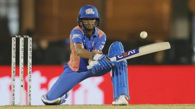 Harmanpreet Kaur of Mumbai Indians plays a shot during the match against Gujarat Giants in Mumbai. (BCCI) Harmanpreet Kaur of Mumbai Indians plays a shot during the match against Gujarat Giants in Mumbai. (BCCI)