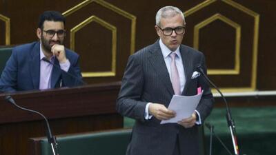 Jammu and Kashmir chief minister Omar Abdullah addressing the budget session of the assembly in Jammu on Monday. (PTI Photo) Jammu and Kashmir chief minister Omar Abdullah addressing the budget session of the assembly in Jammu on Monday. (PTI Photo)