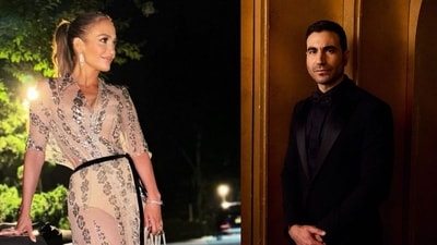 Jennifer Lopez and Brett Goldstein enjoy a night out at a Broadway show as they prepare to film Office Romance. (@jlo/Instagram, @mrbrettgoldstein/Instagram) Jennifer Lopez and Brett Goldstein enjoy a night out at a Broadway show as they prepare to film Office Romance. (@jlo/Instagram, @mrbrettgoldstein/Instagram)