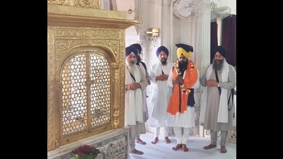 Newly appointed acting jathedar of Akal Takht and jathedar of Takht Kesgarh Sahib Giani Kuldeep Singh Gargaj at Akal Takht in Amritsar on Monday. (Sameer Sehgal/HT) Newly appointed acting jathedar of Akal Takht and jathedar of Takht Kesgarh Sahib Giani Kuldeep Singh Gargaj at Akal Takht in Amritsar on Monday. (Sameer Sehgal/HT)