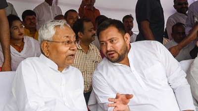 A file photo of Bihar chief minister Nitish Kumar and RJD leader Tejashwi Yadav. (PTI file) A file photo of Bihar chief minister Nitish Kumar and RJD leader Tejashwi Yadav. (PTI file)