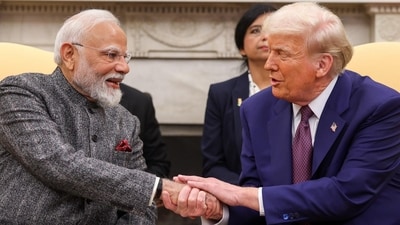 Prime Minister Narendra Modi with US President Donald Trump during a meeting at the White House, in Washington, DC. (PTI file) Prime Minister Narendra Modi with US President Donald Trump during a meeting at the White House, in Washington, DC. (PTI file)