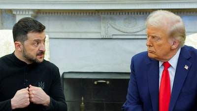 US President Donald Trump meets with Ukrainian President Volodymyr Zelensky at the White House in Washington, D.C., US, February 28, 2025. (REUTERS)
