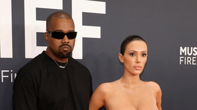 Bianca Censori attracted attention as she wore sheer lingerie while showing off her rollerblading skills. ((Photo by Frazer Harrison / GETTY IMAGES NORTH AMERICA / Getty Images via AFP))
