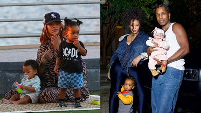 Rihanna with her two kids and ASAP Rocky Rihanna with her two kids and ASAP Rocky