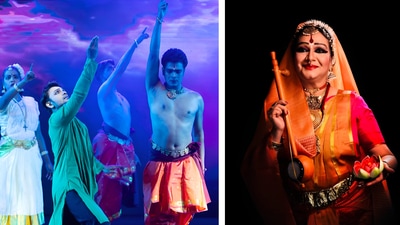 A scene from the choreography Ekam Sat and (right) Padma Shri Pratibha Prahlad in the production, Samarthya. A scene from the choreography Ekam Sat and (right) Padma Shri Pratibha Prahlad in the production, Samarthya.