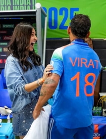 Anushka Sharma celebrated Team India's ICC Champions Trophy victory with Virat Kohli. (PTI) Anushka Sharma celebrated Team India's ICC Champions Trophy victory with Virat Kohli. (PTI)