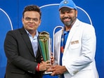 ICC Chairman Jay Shah with Champions Trophy-winning captain Rohit Sharma in Dubai ICC Chairman Jay Shah with Champions Trophy-winning captain Rohit Sharma in Dubai