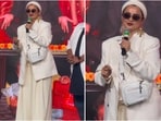 Rekha dazzles at Pintu Ki Pappi launch in chic all-white ensemble and metallic sneakers. 