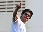 Shah Rukh Khan greets fans during his birthday celebrations at Mannat in Mumbai. (File/AFP)