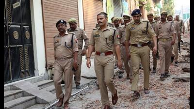 Ahead of Holi, police officials checking security arrangements in Sambhal. (Sourced) Ahead of Holi, police officials checking security arrangements in Sambhal. (Sourced)