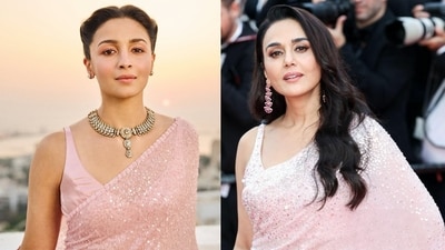 Alia Bhatt or Preity Zinta: Who aced the blush pink sequin saree? Alia Bhatt or Preity Zinta: Who aced the blush pink sequin saree?