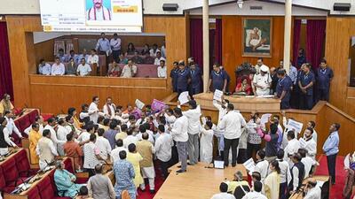 BJP MLA Tankadhar Tripathy said that the behaviour of the opposition members in the assembly was unacceptable. (PTI photo) BJP MLA Tankadhar Tripathy said that the behaviour of the opposition members in the assembly was unacceptable. (PTI photo)