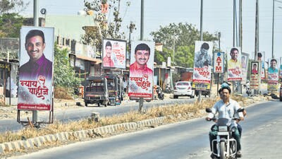 Beed, India. Feb 21, 2025: Mossajog villagers displayed posters across Beed district demanding justice for Sarpanch Santosh Deshmukh, who was brutally killed on December 9, 2024, by men connected to a local strongman. Beed, India. Feb 21, 2025. (Photo by Raju Shinde/HT Photo) (Hindustan Times) Beed, India. Feb 21, 2025: Mossajog villagers displayed posters across Beed district demanding justice for Sarpanch Santosh Deshmukh, who was brutally killed on December 9, 2024, by men connected to a local strongman. Beed, India. Feb 21, 2025. (Photo by Raju Shinde/HT Photo) (Hindustan Times)