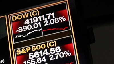 Stock market information displayed at the Nasdaq MarketSite in New York, US, on Monday, March 10, 2025. Technology shares led the biggest selloff in American stocks since 2022, as investors ditched longtime market leaders on rising worries the economy is headed for a recession. (Bloomberg) Stock market information displayed at the Nasdaq MarketSite in New York, US, on Monday, March 10, 2025. Technology shares led the biggest selloff in American stocks since 2022, as investors ditched longtime market leaders on rising worries the economy is headed for a recession. (Bloomberg)