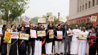 The lawmakers asked the central government to release Tamil Nadu’s withheld funds. (PTI) The lawmakers asked the central government to release Tamil Nadu’s withheld funds. (PTI)