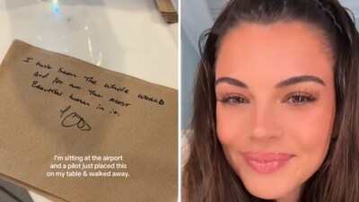 Influencer Steph Bohrer shared a video earlier about receiving a note from a pilot at the airport. (Instagram/stephbohrer)