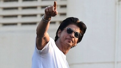 Shah Rukh Khan greets fans during his birthday celebrations at Mannat in Mumbai. (File/AFP)