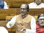 New Delhi, Feb 11 (ANI): Union Minister for Agriculture and Farmers Welfare Shivraj Singh Chouhan speaks in the Lok Sabha during the Budget Session, in New Delhi on Tuesday.