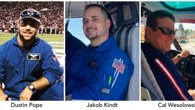 On March 10, a medical helicopter crash in Madison County, Mississippi, resulted in the deaths of three first responders: Dustin Pope, Jakob Kindt, and Cal Wesolowski. (Facebook/University of Mississippi Medical Center) On March 10, a medical helicopter crash in Madison County, Mississippi, resulted in the deaths of three first responders: Dustin Pope, Jakob Kindt, and Cal Wesolowski. (Facebook/University of Mississippi Medical Center)
