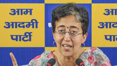 Delhi Assembly LoP and AAP leader Atishi addressed a press conference at the AAP office in New Delhi on Tuesday. (ANI)