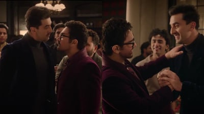 Aamir Khan and Ranbir Kapoor get into a war of words in new ad. Aamir Khan and Ranbir Kapoor get into a war of words in new ad.