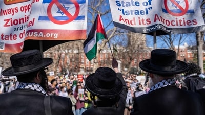 Protestors march to demand the release of Mahmoud Khalil on March 11, 2025 in New York City. Mahmoud Khalil, a Columbia University graduate and pro-Palestinian activist arrested by immigration officers. (Getty Images via AFP) Protestors march to demand the release of Mahmoud Khalil on March 11, 2025 in New York City. Mahmoud Khalil, a Columbia University graduate and pro-Palestinian activist arrested by immigration officers. (Getty Images via AFP)