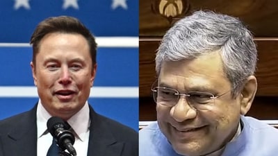 Elon Musk and Ashwini Vaishnaw Elon Musk and Ashwini Vaishnaw
