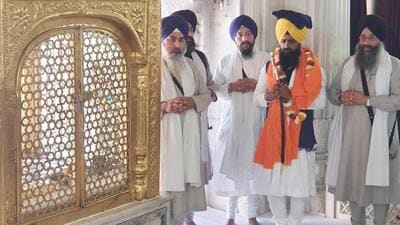 Jathedar Giani Kuldeep Singh Gargaj at Akal Takht in Golden Temple complex in Amritsar, on Monday. (Sameer Sehgal/HT) Jathedar Giani Kuldeep Singh Gargaj at Akal Takht in Golden Temple complex in Amritsar, on Monday. (Sameer Sehgal/HT)