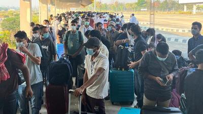 Most of the Indians were freed during a recent crackdown on the cyber crime centres along the border with Thailand. (Randhir Jaiswal | Official X account) Most of the Indians were freed during a recent crackdown on the cyber crime centres along the border with Thailand. (Randhir Jaiswal | Official X account)