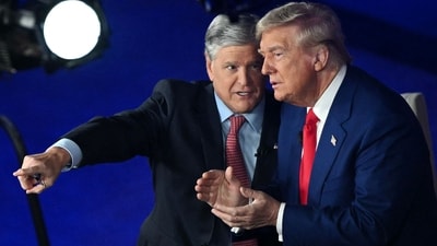 President Donald Trump and Fox News host Sean Hannity bought Tesla cars. (AFP) President Donald Trump and Fox News host Sean Hannity bought Tesla cars. (AFP)