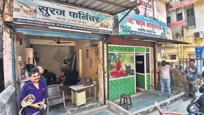 Thieves have broken into 14 to 15 shops in the Charai area one night ,in Thane,in Mumbai, India, on, Wednesday, March -12, 2024. ( Praful Gangurde /HT Photo) Thieves have broken into 14 to 15 shops in the Charai area one night ,in Thane,in Mumbai, India, on, Wednesday, March -12, 2024. ( Praful Gangurde /HT Photo)