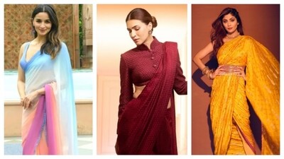 With a strategic interplay of colours, draping styles, one can achieve a sleek and tall look with their saree. (Instagram) With a strategic interplay of colours, draping styles, one can achieve a sleek and tall look with their saree. (Instagram)