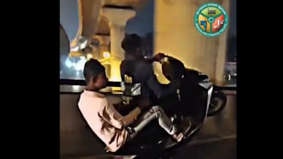 Youths caught performing reckless stunts on Bengaluru roads. (X/ Bengaluru traffic police) Youths caught performing reckless stunts on Bengaluru roads. (X/ Bengaluru traffic police)