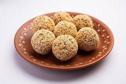 Almond and Amaranth Laddu is a protein-packed, crunchy, and delicious festive treat. (Pinterest) Almond and Amaranth Laddu is a protein-packed, crunchy, and delicious festive treat. (Pinterest)