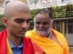 D Gukesh shaved his head during a visit to a temple. D Gukesh shaved his head during a visit to a temple.