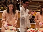 Alia Bhatt celebrated her upcoming birthday with Ranbir Kapoor in a pastel pink kurta. Alia Bhatt celebrated her upcoming birthday with Ranbir Kapoor in a pastel pink kurta.