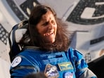 NASA astronaut Sunita Williams laughs with relatives as she leaves the Operations and Checkout building before heading to Space Launch Complex 41 to board the Boeing's Starliner capsule atop an Atlas V rocket for a mission to the International Space Station at the Cape Canaveral Space Force Station, Monday, May 6, 2024, in Cape Canaveral, Fla. NASA astronaut Sunita Williams laughs with relatives as she leaves the Operations and Checkout building before heading to Space Launch Complex 41 to board the Boeing's Starliner capsule atop an Atlas V rocket for a mission to the International Space Station at the Cape Canaveral Space Force Station, Monday, May 6, 2024, in Cape Canaveral, Fla.