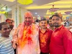 UP minister Sanjay Nishad at a 'Holi Milan' event in Gorakhpur on Thursday. UP minister Sanjay Nishad at a 'Holi Milan' event in Gorakhpur on Thursday.