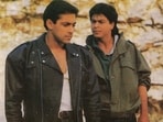 Shah Rukh Khan and Salman Khan worked together for the first time in Karan Arjun. Shah Rukh Khan and Salman Khan worked together for the first time in Karan Arjun.
