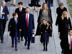Donald Trump Jr. and his children, along with his former wife Vanessa Trump, depart at the end of inaugural ceremonies at the U.S. Capitol.  Jack Gruber/Pool via REUTERS