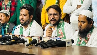 AIMIM leader Imran Solanki speaks at a press conference in Kolkata on Tuesday. (Facebook) AIMIM leader Imran Solanki speaks at a press conference in Kolkata on Tuesday. (Facebook)