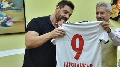 In a post on X, Jaishankar said he had an interesting conversation with John Abraham on his new movie The Diplomat. (X/DrSJaishankar) In a post on X, Jaishankar said he had an interesting conversation with John Abraham on his new movie The Diplomat. (X/DrSJaishankar)