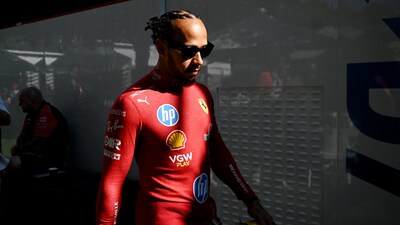 Ferrari's Lewis Hamilton at the Albert Park Grand Prix Circuit. (REUTERS)