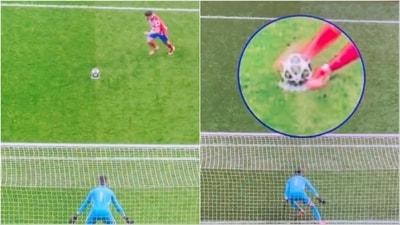 Julian Alvarez's penalty was disallowed (X) Julian Alvarez's penalty was disallowed (X)