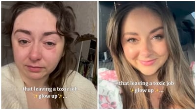 Content creator Lauren Smith shared a post showing her transformation after leaving a 'toxic job'. (Instagram/ itslaurensmithy) Content creator Lauren Smith shared a post showing her transformation after leaving a 'toxic job'. (Instagram/ itslaurensmithy)