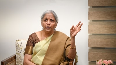 Union finance minister Nirmala Sitharaman asked why didn’t the DMK protest back in 2010 when the rupee symbol was officially adopted under the Congress -led UPA government (Sanchit Khanna/ Hindustan Times) Union finance minister Nirmala Sitharaman asked why didn’t the DMK protest back in 2010 when the rupee symbol was officially adopted under the Congress -led UPA government (Sanchit Khanna/ Hindustan Times)